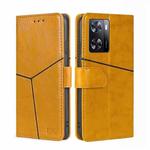 For OPPO A57 4G 2022 Geometric Stitching Horizontal Flip Leather Phone Case(Yellow)