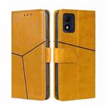 For alcatel 1B 2022 Geometric Stitching Horizontal Flip Leather Phone Case(Yellow)