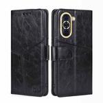 For Huawei nova 10 Geometric Stitching Horizontal Flip Leather Phone Case(Black)