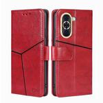 For Huawei nova 10 Geometric Stitching Horizontal Flip Leather Phone Case(Red)