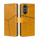 For Huawei nova 10 Pro Geometric Stitching Horizontal Flip Leather Phone Case(Yellow)