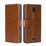 For Nokia C100 Geometric Stitching Horizontal Flip Leather Phone Case(Light Brown)