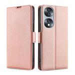 For Honor 70 Ultra-thin Voltage Side Buckle Horizontal Flip Leather Phone Case(Rose Gold)