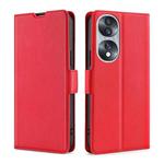 For Honor 70 Ultra-thin Voltage Side Buckle Horizontal Flip Leather Phone Case(Red)