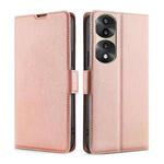 For Honor 70 Pro/70 Pro+ Ultra-thin Voltage Side Buckle Horizontal Flip Leather Phone Case(Rose Gold)