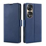 For Honor 70 Pro/70 Pro+ Ultra-thin Voltage Side Buckle Horizontal Flip Leather Phone Case(Blue)