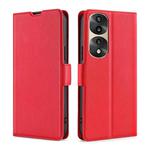 For Honor 70 Pro/70 Pro+ Ultra-thin Voltage Side Buckle Horizontal Flip Leather Phone Case(Red)