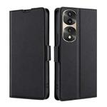 For Honor 70 Pro/70 Pro+ Ultra-thin Voltage Side Buckle Horizontal Flip Leather Phone Case(Black)