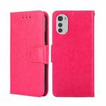 For Motorola Moto E32 4G Crystal Texture Leather Phone Case(Rose Red)