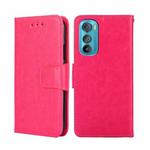 For Motorola Edge 30 Crystal Texture Leather Phone Case(Rose Red)