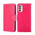 For Motorola Moto G52 4G/G82 5G Crystal Texture Leather Phone Case(Rose Red)