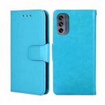 For Motorola Moto G62 5G Crystal Texture Leather Phone Case(Light Blue)