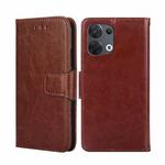 For OPPO Reno8 5G Crystal Texture Leather Phone Case(Brown)