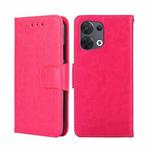 For OPPO Reno8 5G Crystal Texture Leather Phone Case(Rose Red)
