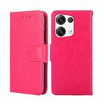 For OPPO Reno8 Pro+ 5G Crystal Texture Leather Phone Case(Rose Red)