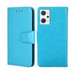 For OPPO Reno7 A Japan Version Crystal Texture Leather Phone Case(Light Blue)