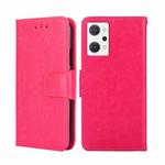 For OPPO Reno7 A Japan Version Crystal Texture Leather Phone Case(Rose Red)