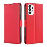 For Samsung Galaxy A73 5G Ultra-thin Voltage Side Buckle Horizontal Flip Leather Phone Case(Red)