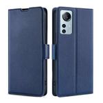 For Xiaomi 12 Lite Ultra-thin Voltage Side Buckle Horizontal Flip Leather Phone Case(Blue)