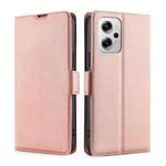 For Xiaomi Redmi Note 11T Pro 5G/Note 11T Pro+ 5G Ultra-thin Voltage Side Buckle Horizontal Flip Leather Phone Case(Rose Gold)