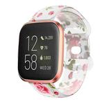 For Fitbit Versa Printing Butterfly Buckle Silicone Watch Band(Rose)
