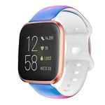 For Fitbit Versa Printing Butterfly Buckle Silicone Watch Band(Tie Dye)