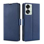 For OnePlus Nord 2T Ultra-thin Voltage Side Buckle Horizontal Flip Leather Phone Case(Blue)
