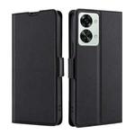 For OnePlus Nord 2T Ultra-thin Voltage Side Buckle Horizontal Flip Leather Phone Case(Black)