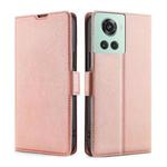 For OnePlus Ace/10R Ultra-thin Voltage Side Buckle Horizontal Flip Leather Phone Case(Rose Gold)