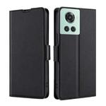 For OnePlus Ace/10R Ultra-thin Voltage Side Buckle Horizontal Flip Leather Phone Case(Black)