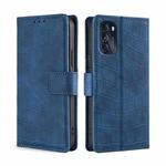 For Motorola Moto G 5G 2022 Skin Feel Crocodile Magnetic Clasp Leather Phone Case(Blue)