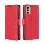 For Motorola Moto G42 4G Skin Feel Crocodile Magnetic Clasp Leather Phone Case(Red)