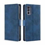 For Motorola Moto G62 5G Skin Feel Crocodile Magnetic Clasp Leather Phone Case(Blue)