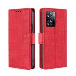 For OPPO A57 4G 2022 Skin Feel Crocodile Magnetic Clasp Leather Phone Case(Red)