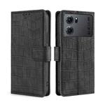 For OPPO K10 5G Skin Feel Crocodile Magnetic Clasp Leather Phone Case(Black)