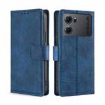 For OPPO K10 5G Skin Feel Crocodile Magnetic Clasp Leather Phone Case(Blue)