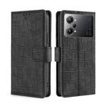 For OPPO K10 Pro 5G Skin Feel Crocodile Magnetic Clasp Leather Phone Case(Black)