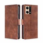 For OPPO Reno7 4G/F21 Pro 4G Skin Feel Crocodile Magnetic Clasp Leather Phone Case(Brown)