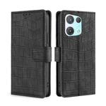 For OPPO Reno8 Pro 5G Skin Feel Crocodile Magnetic Clasp Leather Phone Case(Black)