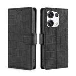 For OPPO Reno8 Pro+ 5G Skin Feel Crocodile Magnetic Clasp Leather Phone Case(Black)