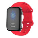 For Xiaomi Mi Watch 18mm Butterfly Buckle Silicone Watch Band(Red)