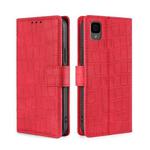 For TCL 30Z T602DL Skin Feel Crocodile Magnetic Clasp Leather Phone Case(Red)