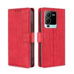 For vivo S15 Pro 5G Skin Feel Crocodile Magnetic Clasp Leather Phone Case(Red)