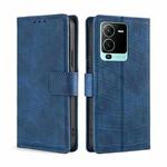 For vivo S15 Pro 5G Skin Feel Crocodile Magnetic Clasp Leather Phone Case(Blue)