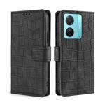 For vivo S15e 5G/T1 Snapdragon 778G Skin Feel Crocodile Magnetic Clasp Leather Phone Case(Black)