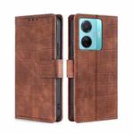 For vivo S15e 5G/T1 Snapdragon 778G Skin Feel Crocodile Magnetic Clasp Leather Phone Case(Brown)