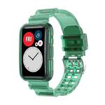 For Huawei Watch Fit 2 Integrated Transparent Silicone Watch Band(Transparent Green)