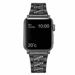 Diamond Metal Watch Band For Apple Watch Ultra 49mm / Series 8&7 45mm / SE 2&6&SE&5&4 44mm / 3&2&1 42mm(Black)