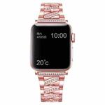 Diamond Metal Watch Band For Apple Watch Series 8&7 41mm / SE 2&6&SE&5&4 40mm / 3&2&1 38mm(Pink)