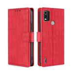 For Nokia C21 Plus Skin Feel Crocodile Magnetic Clasp Leather Phone Case(Red)